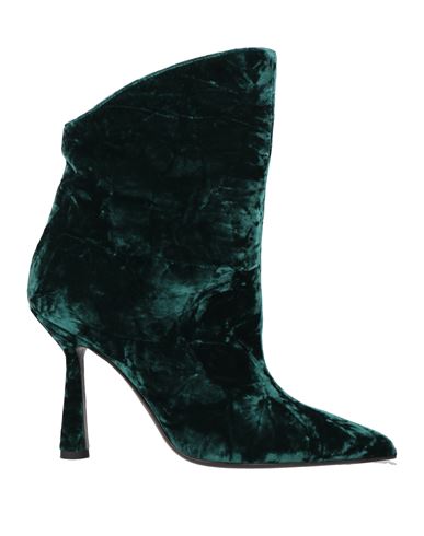 Aldo Castagna Woman Ankle Boots Dark Green Size 10 Textile Fibers In Green