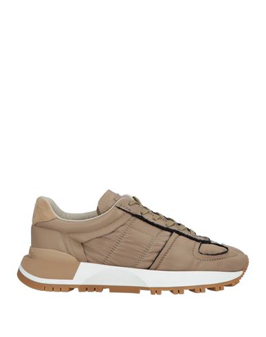 Maison Margiela Woman Sneakers Light Brown Size 8 Textile Fibers, Soft Leather In Beige