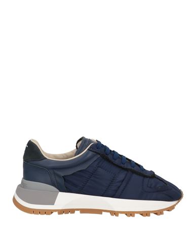 Maison Margiela Woman Sneakers Blue Size 8 Textile Fibers, Soft Leather