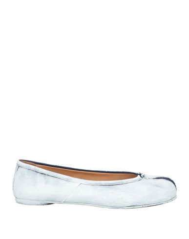 Maison Margiela Woman Ballet Flats Light Blue Size 5 Soft Leather In White