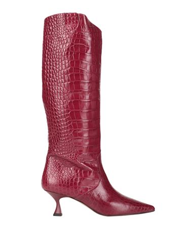 Mychalom Woman Knee Boots Garnet Size 6 Soft Leather In Red