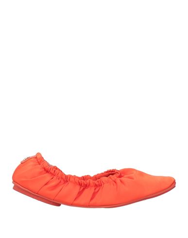 Jimmy Choo Woman Ballet Flats Orange Size 6 Soft Leather, Textile Fibers