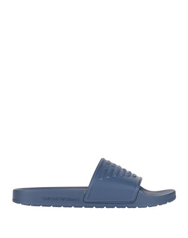 Emporio Armani Man Sandals Blue Size 12 Textile Fibers