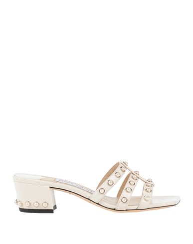 Jimmy Choo Woman Sandals Ivory Size 6 Soft Leather In White