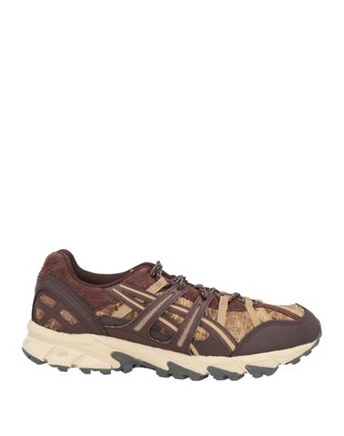 Asics Man Sneakers Cocoa Size 10 Textile Fibers In Brown