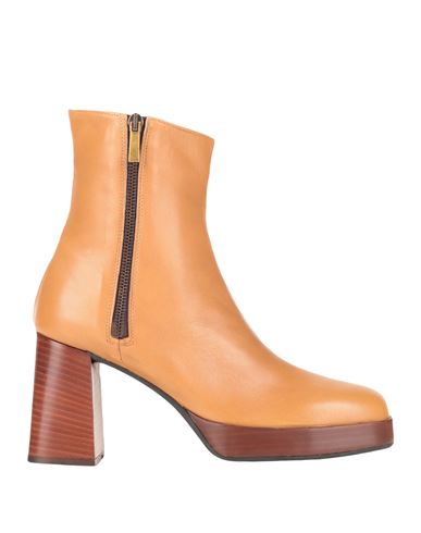 L'arianna Woman Ankle Boots Mustard Size 8 Soft Leather In Yellow
