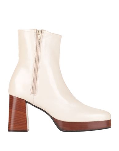 L'arianna Woman Ankle Boots Cream Size 8 Soft Leather In White