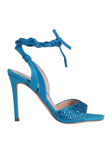 Liu •jo Woman Sandals Azure Size 7 Textile Fibers In Blue