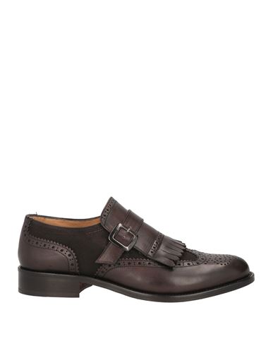 Nelson Man Loafers Dark Brown Size 7.5 Calfskin, Textile Fibers