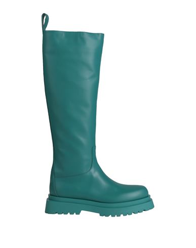 Liu •jo Woman Boot Turquoise Size 7 Soft Leather In Blue