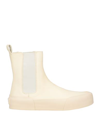 Jil Sander Woman Ankle Boots Ivory Size 11 Soft Leather In White