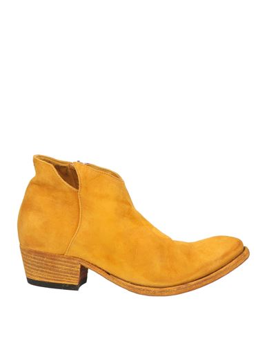 Pantanetti Woman Ankle Boots Ocher Size 10 Soft Leather In Yellow