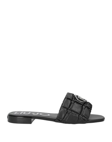 Liu •jo Woman Sandals Black Size 7 Soft Leather In Black