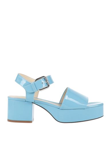 Marni Woman Sandals Sky Blue Size 11 Soft Leather