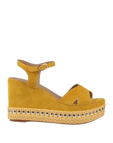 Fiorina Woman Espadrilles Ocher Size 9 Soft Leather In Yellow