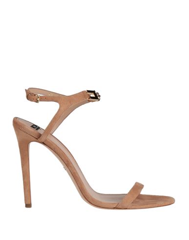 Elisabetta Franchi Woman Sandals Light Brown Size 10 Soft Leather In Beige