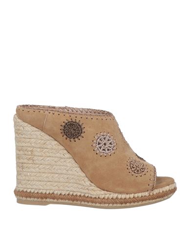 Pablo Gilabert Woman Espadrilles Camel Size 6 Soft Leather In Beige