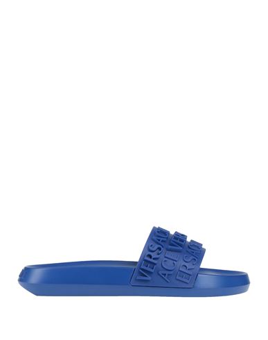 Versace Man Sandals Bright Blue Size 9 Textile Fibers