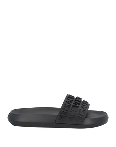 Versace Man Sandals Black Size 9 Textile Fibers