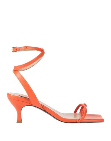 Patrizia Pepe Woman Toe Strap Sandals Orange Size 9 Soft Leather
