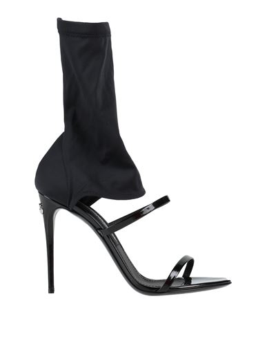 Dolce & Gabbana Woman Sandals Black Size 7.5 Polyamide, Soft Leather, Elastane