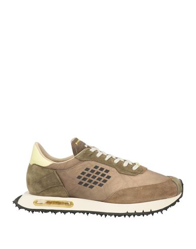 Shop Bepositive Man Sneakers Khaki Size 7 Soft Leather, Textile Fibers In Beige