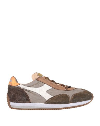 Shop Diadora Heritage Equipe H Dirty Stone Wash Evo Man Sneakers Cocoa Size 12 Soft Leather, Textile Fibe In Brown