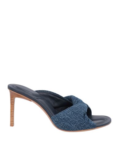Jacquemus Woman Sandals Blue Size 6 Textile Fibers, Soft Leather