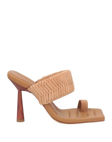 Gia Rhw Gia / Rhw Woman Thong Sandal Copper Size 7.5 Textile Fibers In Beige