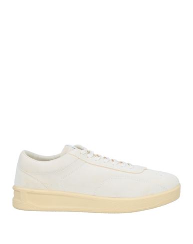 Shop Jil Sander Man Sneakers Cream Size 7 Soft Leather In White