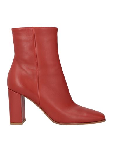 Shop Gianvito Rossi Woman Ankle Boots Brick Red Size 7 Soft Leather