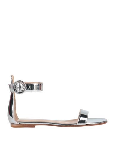 Gianvito Rossi Woman Sandals Silver Size 4.5 Soft Leather