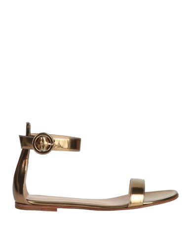 Gianvito Rossi Woman Sandals Gold Size 6 Soft Leather