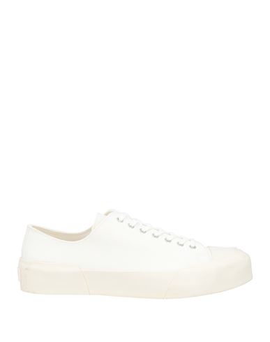 Shop Jil Sander Man Sneakers White Size 12 Textile Fibers, Soft Leather