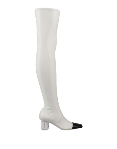Gcds Woman Knee Boots White Size 8 Textile Fibers