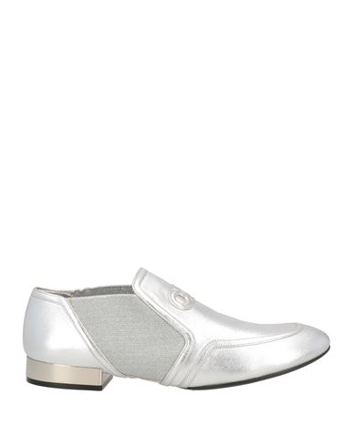 Ferragamo Woman Loafers Silver Size 6.5 Lambskin