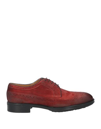 Doucal's Man Lace-up Shoes Rust Size 8 Soft Leather In Red