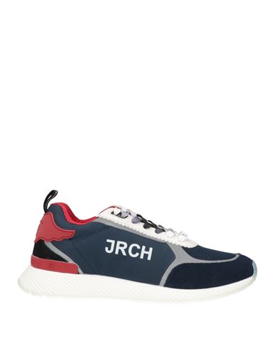 John Richmond Man Sneakers Navy Blue Size 8 Soft Leather, Textile Fibers