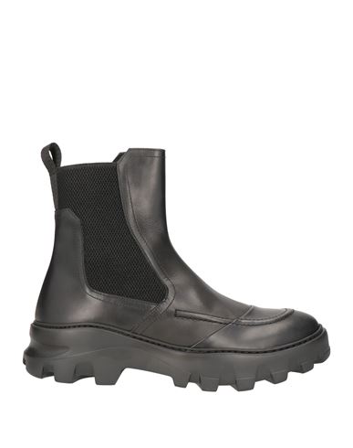 Giovanni Conti Man Ankle Boots Black Size 12 Soft Leather, Textile Fibers