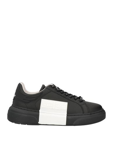 John Richmond Man Sneakers Black Size 8 Soft Leather, Rubber