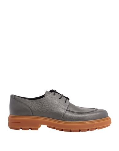 8 By Yoox Full-grain Leather Lace-up Man Lace-up Shoes Lead Size 9 Calfskin In Grey