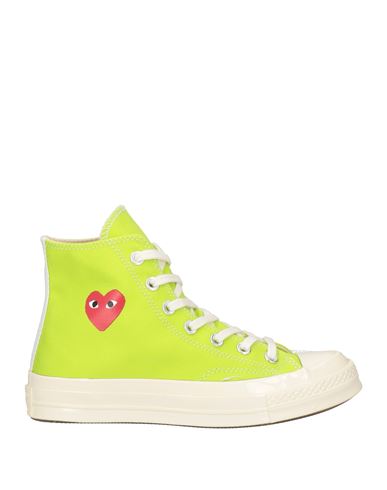 Converse X Comme Des Garçons Play Woman Sneakers Lime Green Size 6.5 Textile Fibers In Green