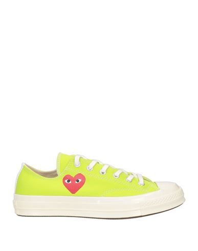 Converse X Comme Des Garçons Play Woman Sneakers Lime Green Size 7.5 Textile Fibers In Green