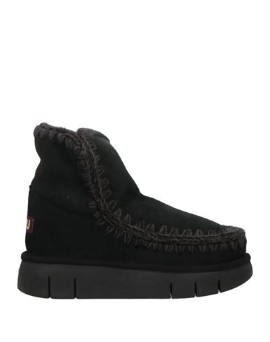 MOU MOU WOMAN ANKLE BOOTS BLACK SIZE 6 LEATHER 