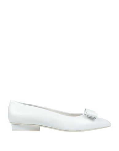 Shop Ferragamo Woman Ballet Flats White Size 8.5 Lambskin