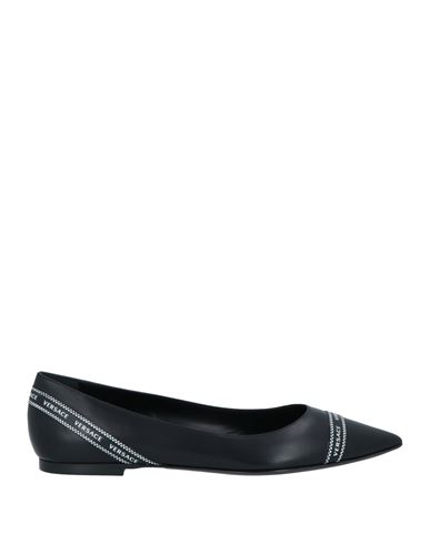 Versace Woman Ballet Flats Black Size 8.5 Calfskin