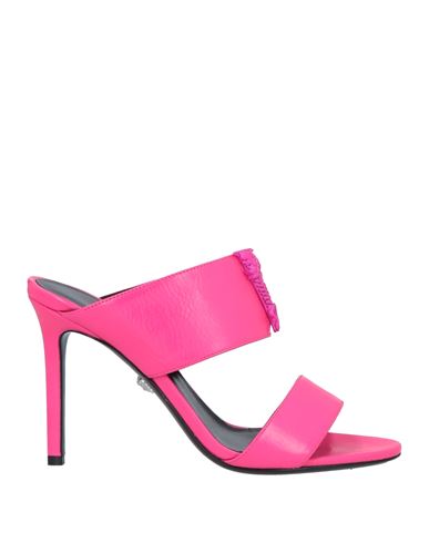 Versace Woman Sandals Fuchsia Size 10 Soft Leather In Pink