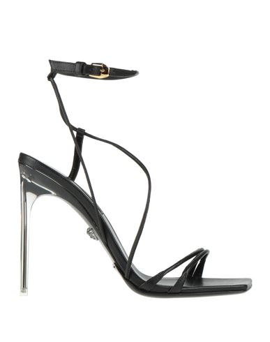 Versace Woman Sandals Black Size 11 Soft Leather
