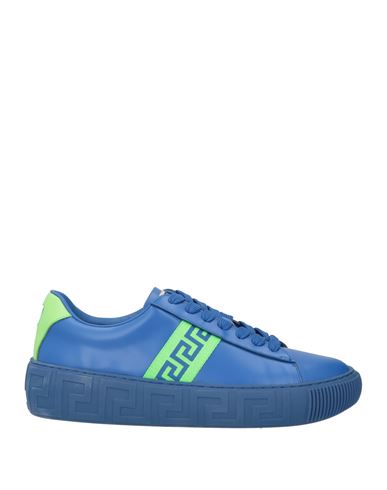 Versace Man Sneakers Blue Size 11.5 Calfskin