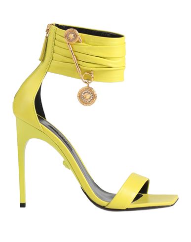 Versace Woman Sandals Acid Green Size 9 Soft Leather